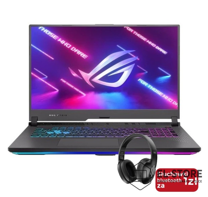 Laptop Asus ROG Strix G17 z podświetleniem RGB – widok gamingowy.